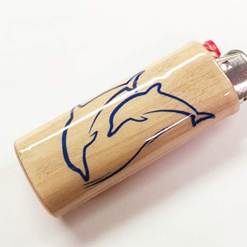 Dolphins Lighter Case Holder Sleeve Cover Fits Bic Lighters