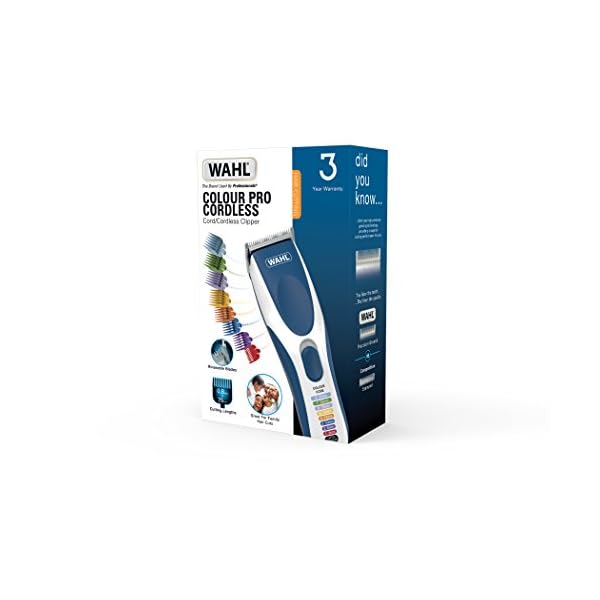 Wahl Colour Pro Cordless Clipper, Hair Clippers for Men, Men’s Head Shaver, Colour Coded Guide Combs, Clippers for…