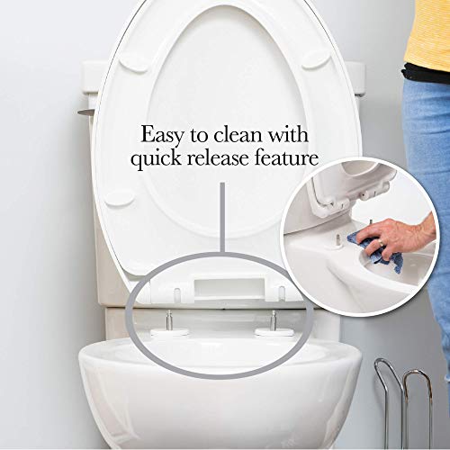 BATH ROYALE Toilet Seat Elongated Superior BR64400, White, Slow