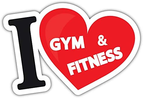SkyBug I Love The Gym And Fitness Bumper Sticker Vinyl Art Decal for Car Truck Van Window Bike Laptop