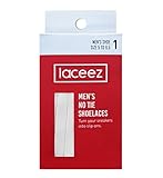 Men's Elastic No-Tie Shoelace (Size 1: For Men's 5 to 6.5, White)