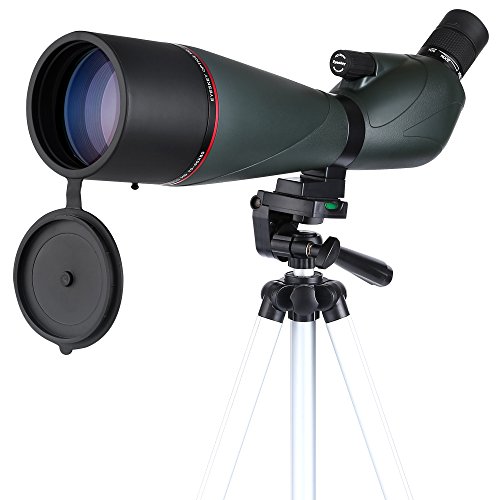 Eyeskey Spotting Scope, Waterproof 20-60x80 Zoom Spotting Scope Telescope with Retractable Eyepiece and Fully Multi Coated Optical Glass Lens, Comes with Carry Pouch and Tripod, Green - Thumbnail 5