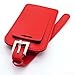 (Red) Stylish Microfiber Leather ID Tags Business Card Holder for Luggage Baggage ID Travel Identifier for DJ Equipment Travel Bag Flight Case ID Name Suitcase Label Sports Bag New Gift