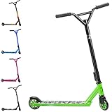 Land-Surfer Stunt Scooter Black with Green Trim and Small Skulls