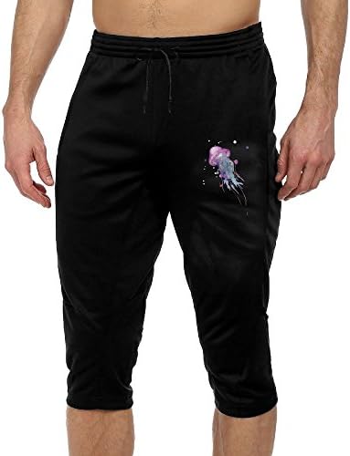 Jellyfish Watercolor Active Men's Lightweight Relaxed French Terry Knee Pants For Gym Sports