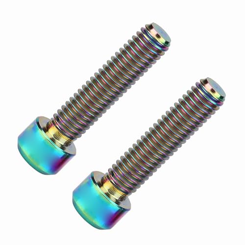 Bnineteenteam 2Pcs Titanium Alloy Bicycle Disc Brake Caliper Screw M6 X 25mm Screws for Mountain Bike (Multicolor) Bicycle and Spare Parts Ride