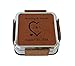 Leather Coasters Personalized with Initials Carved in Heart and Wedding Date