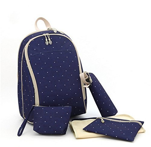 Diaper Bag Set Travel Backpack Dots,Blue