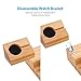 AMIR Bamboo Wood USB Charging Station, Desk Stand Charger, 3 USB Ports 3.0 Hub Bracket Docking Station Cradle Holder for iPhone X / 8 / 7 / 7 Plus / 6s / 6, for Apple Watch 38mm / 42mm, Smartphones