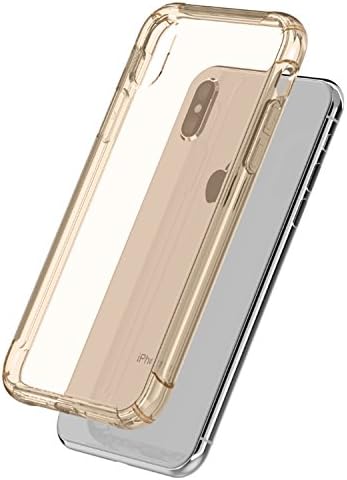 Case for iPhone X / 10, AQT Protective Slim Design Cover Case Non Slip Finger Grip on Back Full Body Shockproof Drop Protection Soft TPU Gel Bumper for Apple iPhone X/10 - Clear Gold