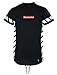 SCREENSHOTBRAND-S11707R Mens Hipster Hip-Hop Premium Tees - Stylish Longline Center Logo Latest Fashion T-Shirt Side Stripe Print-Black-2XLarge