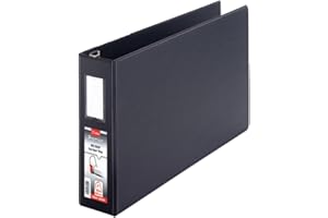 Cardinal Premier 11 x 17 3-Ring Binder, 1" Locking Slant-D Rings, Heavy-Duty Covers, 250-Sheet Capacity, Black with Spine Label (12112V4)