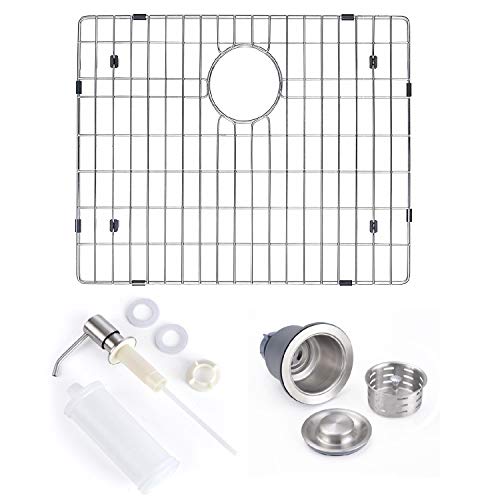 MOWA HMT2522 25" x 22" Pro Series Handmade 16 Gauge Stainless Steel Top Mount Drop In Single Bowl Kitchen Sink w/Sink Bottom Grid, Basket Strainer, Brushed Nickel Pull-down Faucet