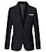 VOBAGA Men's Slim Fit Casual One Button Suit Blazers Black XXXXL