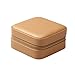 Vlando Small Faux Leather Travel Jewelry Box Organizer Display Storage Case for Rings Earrings Necklace, Khaki