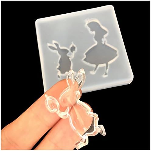1 Pcs "Alice's Adventures in Wonderland" Alice and Mr.Rabbit Crystal DIY Jewels Mold Beading Casting Mould DIY Handmade Silicone Mould