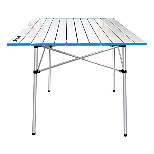 IPOUF Camping Table Folding Lightweight Aluminum Roll Up Top Compact