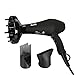 BERTA Professional Hair Dryer 1875W Negative Ions Hair Blow Dryer Far Infrared Heat 2 Speed and 3 Heat Setting AC Motor 3 Accessories (Updated)