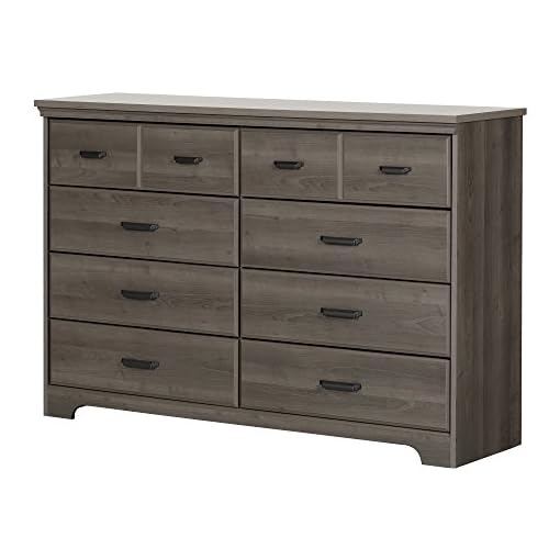 South Shore Versa Collection 8 Drawer Double Dresser Ebony With