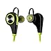 Emixc Wireless Sweat proof Bluetooth Noise Cancelling In-Ear Stereo Earphone with Built-in Mic for Iphone, Android and Windows Smartphone - Lime Green