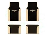 A Set of 4 Universal Fit Plush Carpet with Vinyl Trim Floor Mats For Cars / Trucks - Tribal Tan