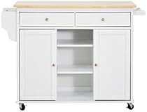 Baxton Studio Meryland White Modern Kitchen Island Cart