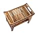 EcoDecors 24 Inch Tranquility Natural Color Waterproof Teak Wood Shower Bench Stool Seat Chair For Inside Shower Storage Shelf Provides Safety, Storage, and Organization For Bathroom Accessories