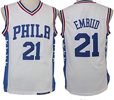 Philadelphia 76ers Team #21 Joel Embiid - White Men's New Jersey L