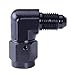 SYKRSS 3AN Aluminum Anodize Finish Male/Female 90 Degree Flare Bulkhead Fitting Adapter AN-3 Black