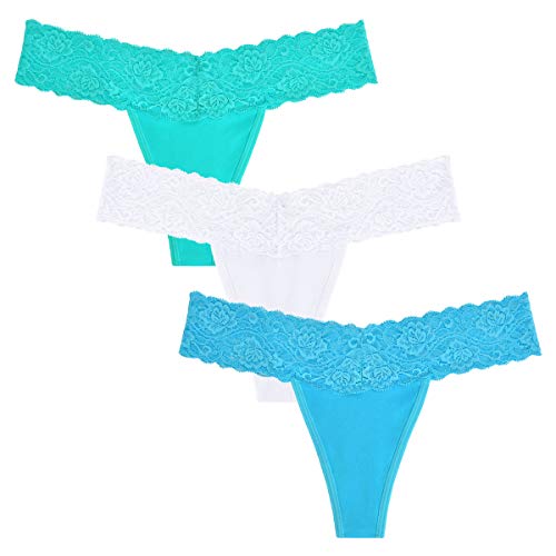 image for Sunm Boutique Women's Lace Thong Underwear Hollowed Out T Back Low Wai