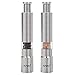 Kato Manual Salt and Pepper Grinder Set, Stainless Steel Thumb Push Mini Mill for Gourmet Home Restaurant Buffet, 2PC
