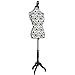 Beautifully Patterned Female Mannequin Torso Dress Form Display W/ Black Tripod Stand
