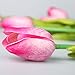 10PCS Wedding Decor PU Tulip Artificial Wedding Home Design Bouquet Flowers (darkpink)