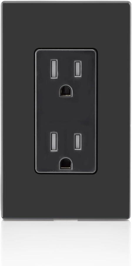 Leviton T5325-WMP 15 Amp 125 Volt, Tamper Resistant, Decora Duplex Receptacle, Straight Blade, Grounding, 10-Pack, White M22-Straight, 125 V, 2 Pole, 3 Wire, 10 pack, 10 Piece - - 