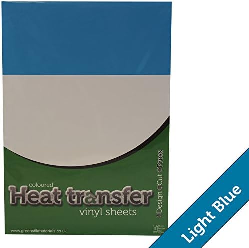 5 x Light Blue (403) Poliflex Premium Heat Transfer T Shirt Apparel Garment Textile Vinyl Sheets