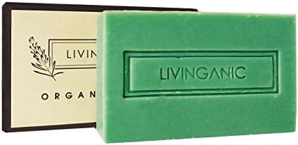 Livinganic Pure Essential 100% All Natural Organic Handmade Soap Make with Coconut Oil, Lavender Oil, Eucalyptus Oil, Hydration Anti-inflammation Anti-aging Face & Body Soap