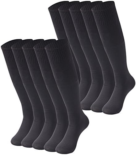 saounisi Unisex Soccer Socks, Sports Knee High Tube Long Team Socks 2/6/10 Pairs