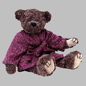 1 X Ty Attic Treasures - Tyrone the Brown Bear in Burgandy Robe