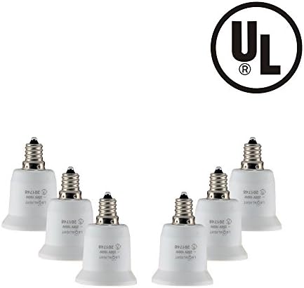 LEONLIGHT E12 to E26/E27 Adapter,Lamp Base Converter,LED Light Bulbs Converter,Pack of 6 units