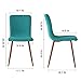 Dining Chairs Set of 2 Kitchen Dining Room Chairs Accent Chairs for Living Room Bedroom Mid Century Modern Upholstered Side Chair with Fabric Cushion Seat Back Brown Metal Legs, Green