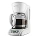 BLACK+DECKER 12-Cup Programmable Coffeemaker with Glass Carafe, White, DLX1050W