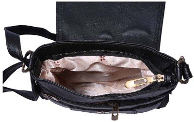 awesome fashions unisex sling bag(black,af051)