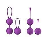 Kegel Exercise Weights Bladder Control & Pelvic Floor Exercises 2 Pcs Premium Silicone Cones with Training Kit for Women Purple