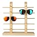 Solid Wood Glass Display Holder Sunglass Display Holder Wood Glass Display Rack Double Linen Glass Showcase (5-Layer)