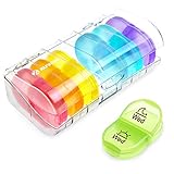 AUVON iMedassist Portable Daily Pill Organizer (Twice-A-Day), Weekly AM/PM Pill Box Case with Moisture-Proof Design for Purse and Pockets to Hold Vitamins, Fish Oil, Supplements and Medication