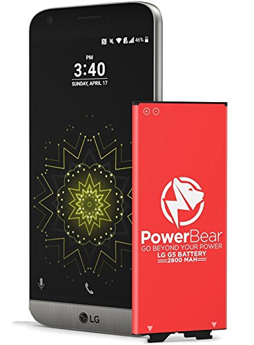PowerBear LG G5 Battery (2800mAh) Li-Ion Battery for the LG G5 [US992, Verizon VS987, AT&T H820, T-Mobile H830, Spring LS992, H850, H858] | LGG5 Spare Battery [24 Month Warranty]