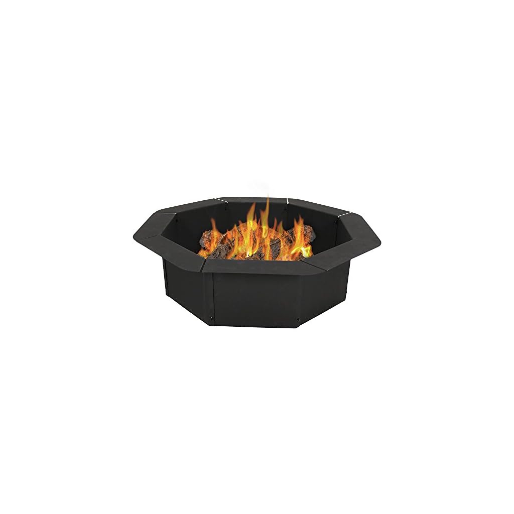 Sunnydaze Octagon Fire Ring Insert for Patio or Camping DIY Fire Pit