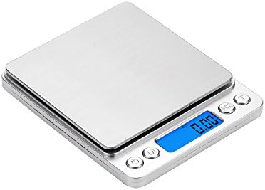 Digital Kitchen Scale, Pro Pocket Scales, 3000g 0.01oz/ 0.1g Mini Food Scales, Electric Jewelry Scales with Back-Lit LCD Display, Tare and PCS Features, Stainless Steel, Batteries Included