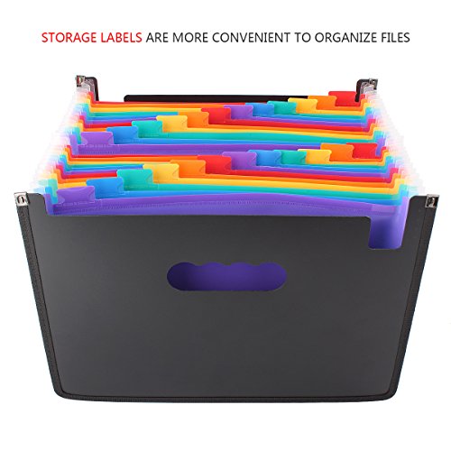 HJSMing 24 Pocket Large Capacity Expandable Plastic Folders/Multicolor Folders/A4 Accordion File Manager/Business Folders Organizer Office File Organizer Bag - Thumbnail 2