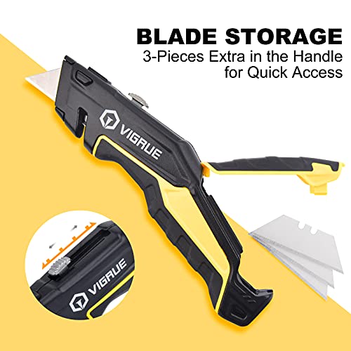 VIGRUE Utility Knife, Box Cutter Heavy Duty Retractable for Cartons